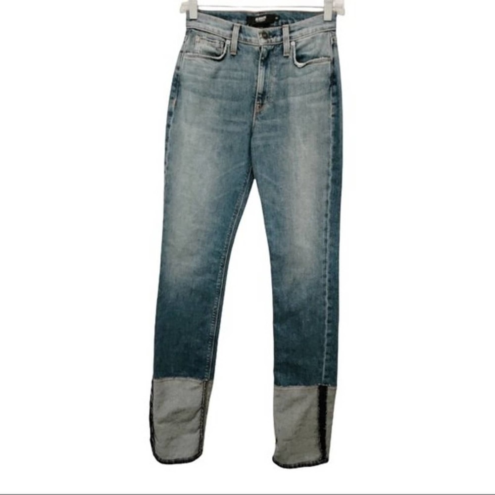 Hudson Holly Straight Leg Reverse Hem High Waist Jeans In Mimic NWT‎ - Picture 6 of 8